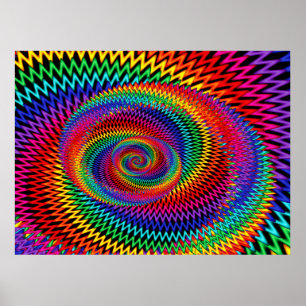 Poster espiral ondulado do Fractal do arco-íris
