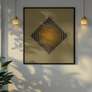Poster Espiral ouro: Tons Terrenos na Harmonia de Diamant