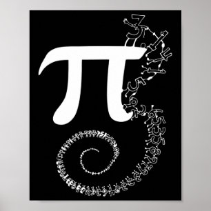 Poster Espiral Pi Math Funny Pi Dia 3.14 Equação Matemáti