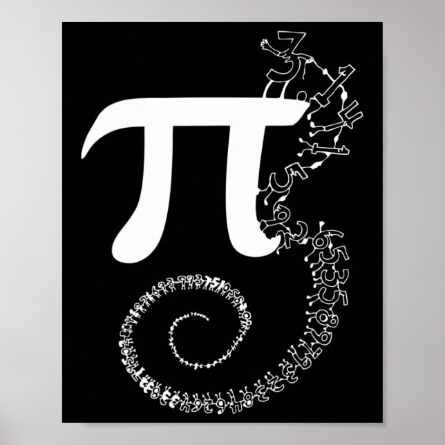 Poster Espiral Pi Math Funny Pi Dia 3.14 Equação Matemáti (Frente)