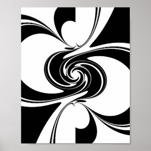 Poster Espiral Preto e Branco