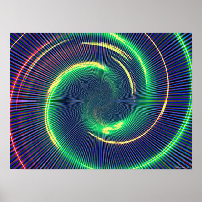 Poster espiral verde trippy (Frente)