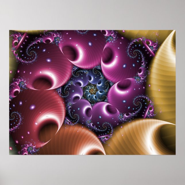 Poster Espiral Vortex Colorido (Frente)