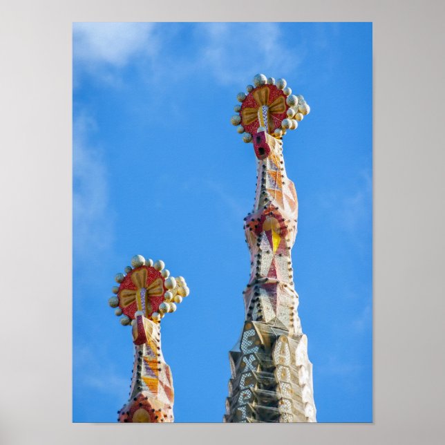 Poster Espires de La Sagrada Família em Barcelona, Espanh (Frente)