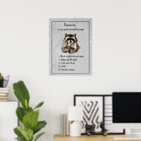 Espírito Animal de Guaxinim Engraçado Humor Aquare