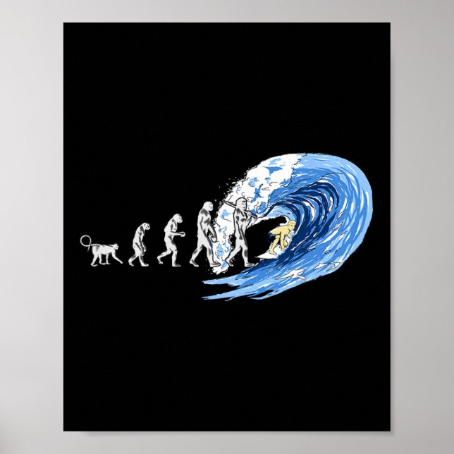 Poster Espírito Da Evolução Do Surf Do Homem (Frente)