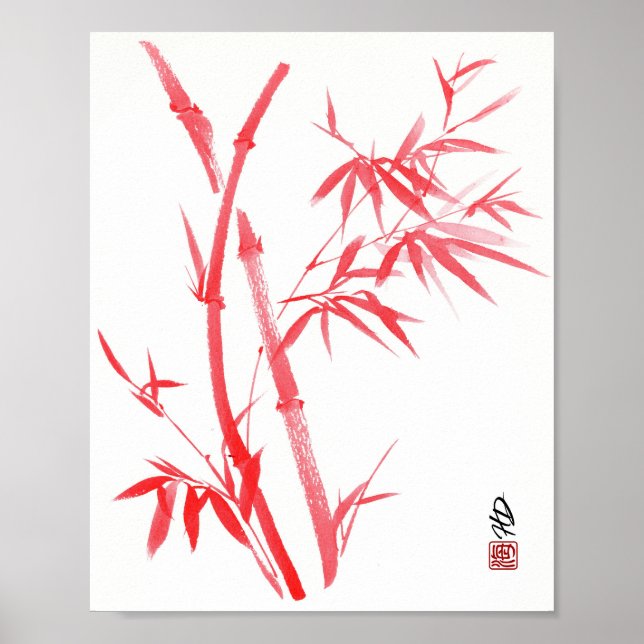 Poster Espírito de Bambu Carmesim (Frente)