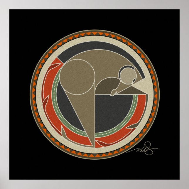 Póster Espírito de fundo negro de cavalo (Frente)