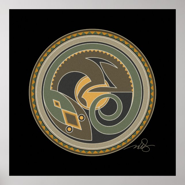 Poster Espírito de fundo negro de Lizard (Frente)