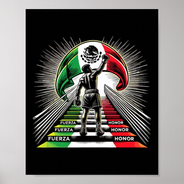 Poster Espírito de Honra do Fuerza no Boxing mexicano (Frente)