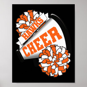 Poster Espírito de Torcida de Cheer Hawks Ck para a Escol