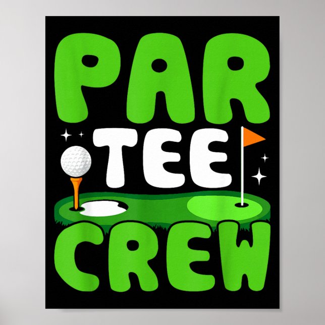 Poster Espírito Divertido de Golfe Par Tee Crew (Frente)