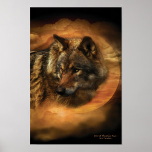 Poster Espírito do poster/impressão dourados da lua