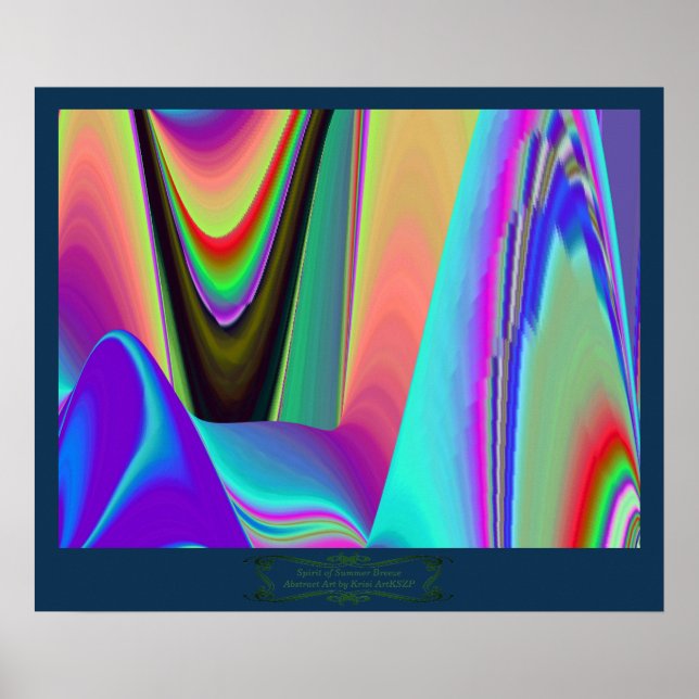 Poster Espírito do Verão Breeze Abstrato 3D Rainbowart (Frente)