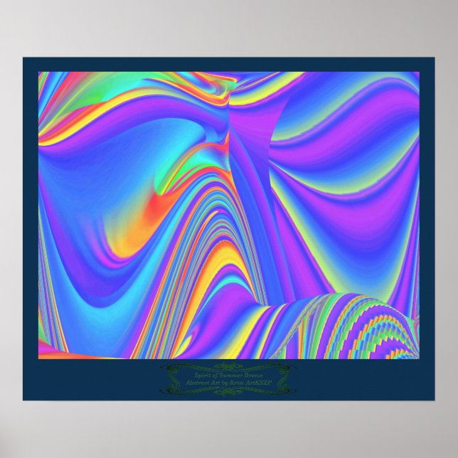 Poster Espírito do Verão Breeze Abstrato 3D Rainbowart (Frente)