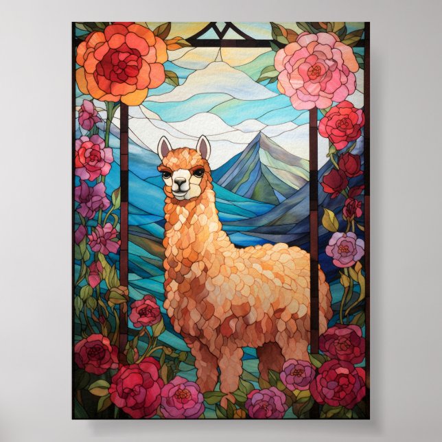 Poster Espírito dos Andes Arte em Vidro de Alpaca (Frente)