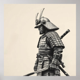 Poster Espírito Guerreiro: Arte do Carvão Samurai