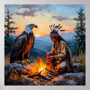 Poster Espírito Nativo Americano Decoração Poderosa Liber