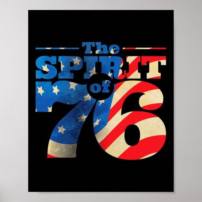 Poster Espírito Retro De 76 De 4 De Julho (Frente)