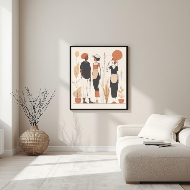 Poster Espíritos Afins | Arte Abstrata de Mulheres Contem (Criador carregado)
