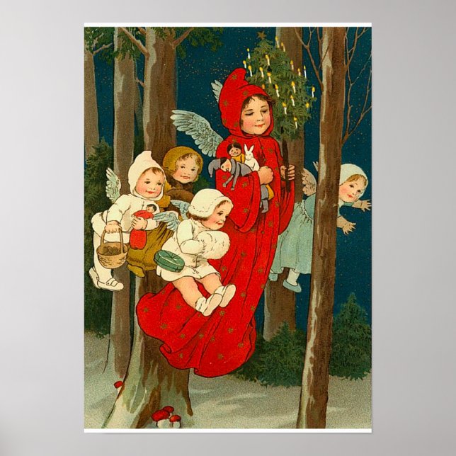 Poster Espíritos natais vintages (Frente)