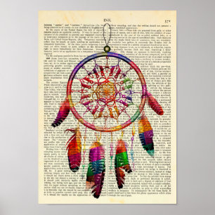 Poster Espiritual Americano Nativo Dreamcatcher