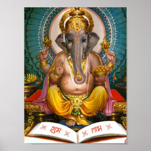 Poster Espiritual do senhor Ganesha Indiano Hindu Ioga