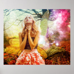Poster espiritual Mystical Praying da menina