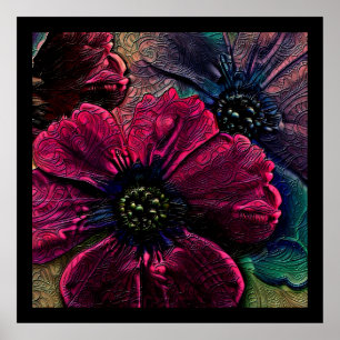 Poster Esplendor Vitoriano: Design Floral Exquisita