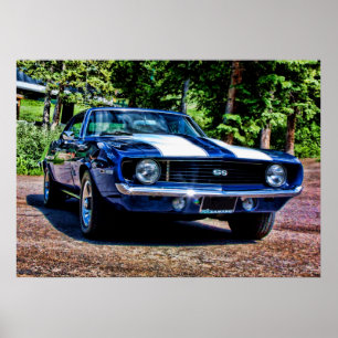 Póster Esporte 1969 super de Chevy Camaro SS