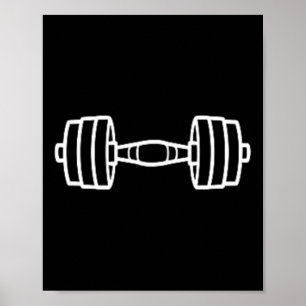 Poster Esporte de musculação minimalista haltere simples 