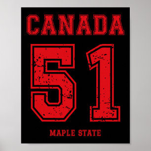 Poster Esporte engraçado estilo Canadá 51º Estado do Mapl
