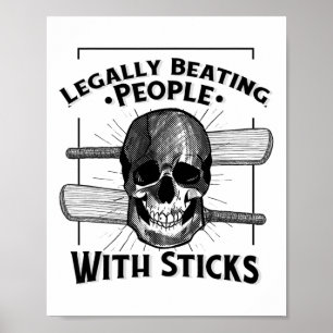 Poster Esporte Humor Legalmente Batendo Pessoas Com Paus