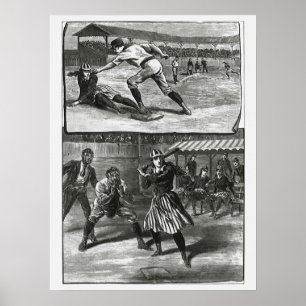 Póster Esportes Antigos, Times de Beisebol Feminino Vitor