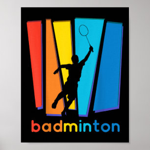 Poster Esportes Coloridos De Arte De Badminton Shuttle