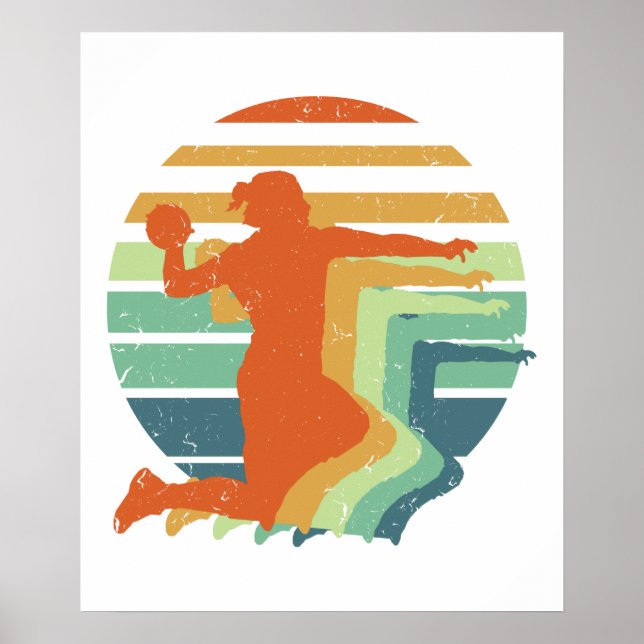 Poster Esportes de Andebol Retroativo - Jogador de Andebo (Frente)