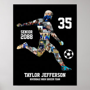 Poster Esportes de Equipe de Futebol Colagem de Foto Pers