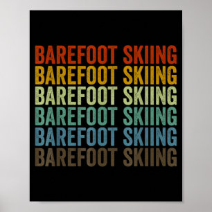 Poster Esportes de esqui descalço retrô