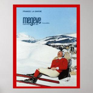Póster Esportes de inverno do vintage, France, Sabóia,