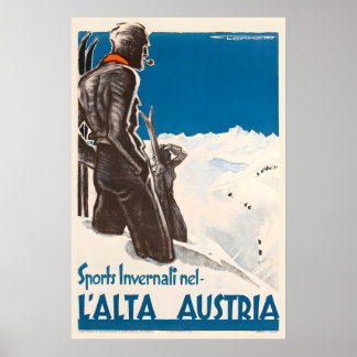 Poster Esportes de Inverno na Alta Áustria Cartaz de Esqu