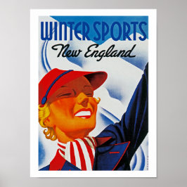 Póster Esportes de inverno na Nova Inglaterra