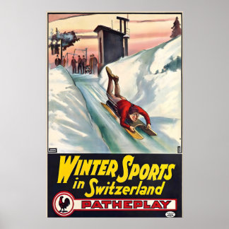 Poster Esportes de Inverno na Suíça Gstaad Alpes Suíços d