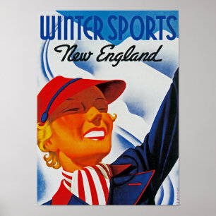 Póster Esportes de inverno Nova Inglaterra