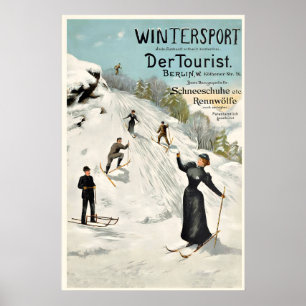 Poster Esportes de Inverno Snowshoes Esqui Alpes Montanha