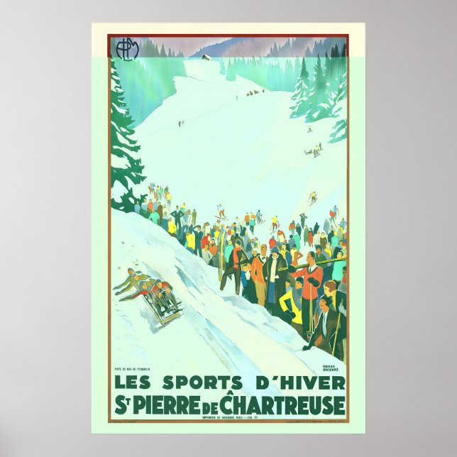 Poster Esportes de Inverno St. Pierre de Chartreuse Franç (Frente)