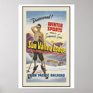 Poster Esportes de Inverno Sun Valley Ketchum Idaho sob
