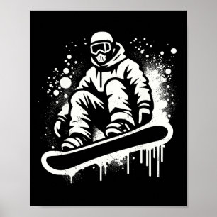 Poster Esportes Dinâmicos de Abstrato de Arte do Snowboar