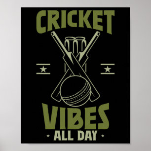Poster Esportes Jogador de Críquete Vibrações de Críquete