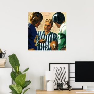 Poster Esportes Vintage, Jogadores De Moedas De Futebol