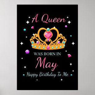 Poster Esposa Art A Queen Foi Nascer Em Maio